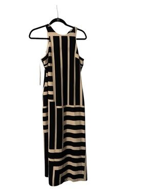 Donna Morgan Nordstrom Black and Beige Striped Maxi Dress - Women